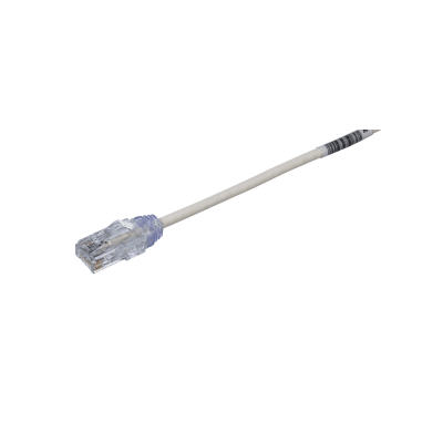 Cable de Parcheo TX6, UTP Cat6, Diámetro Reducido (28AWG), Color Blanco, 20 cm