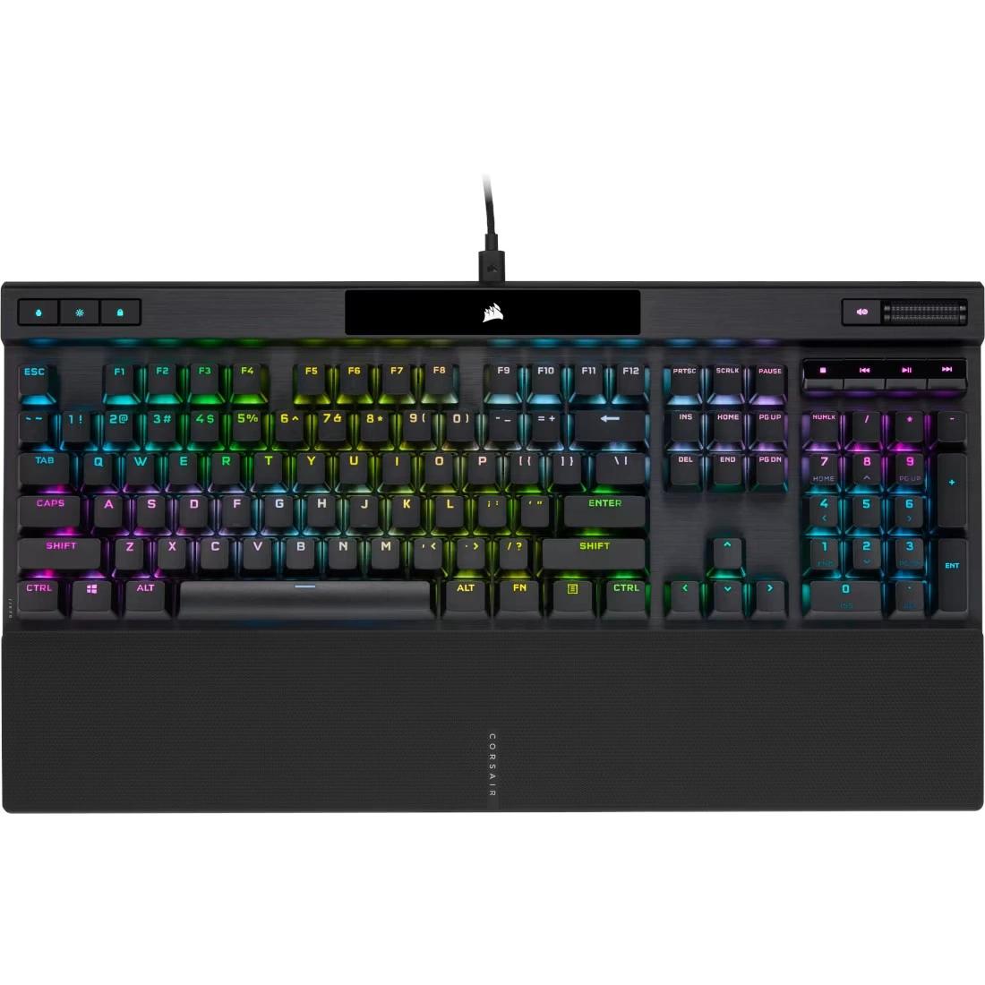TECLADO GAMER CORSAIR CH 9109412 NA K70 RGB PRO LED RGB CHERRY MX BROWN ALAMBRICO NEGRO