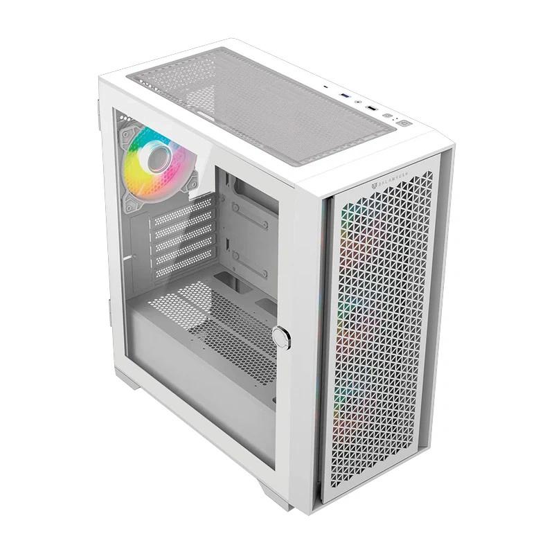 GABINETE BALAM RUSH CARBONO TWIN MATE 6000 MIDI TOWER MICRO ATX MINI ITX 4 VENTILADORES BLANCO