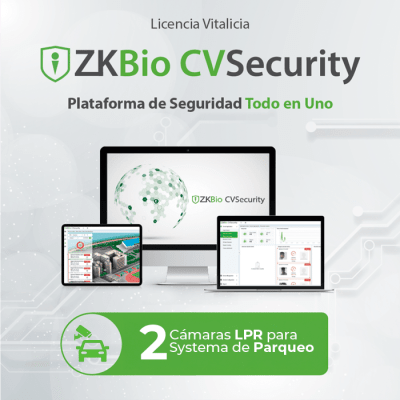 Licencia para ZKBio CVsecurity para modulo de estacionamiento de 2 carriles con camara de reconocimiento de placas