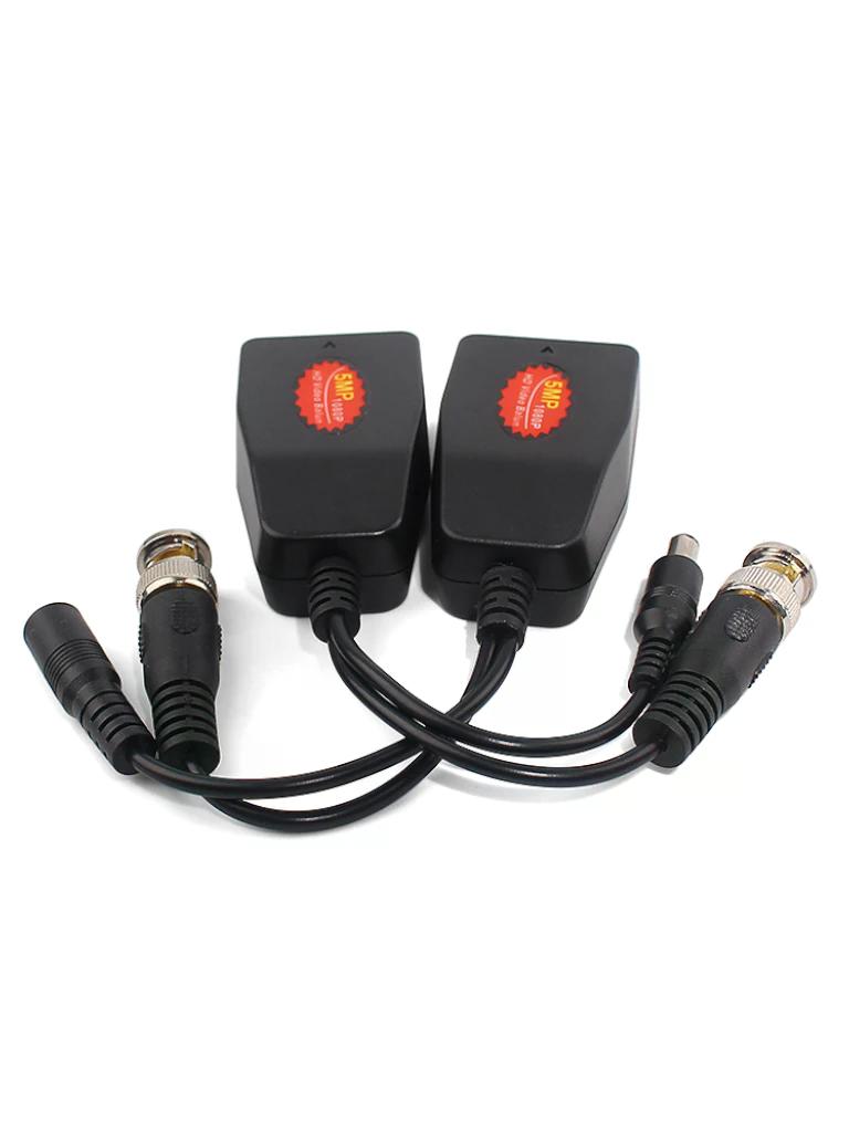 SAXXON VB-04 - Par de transceptores 4K para video y energía, con entradas RJ45, 4K hasta 150m con CVI, 4MP y 2MP hasta 250m