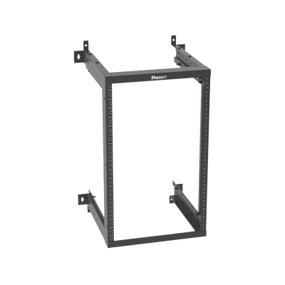 Rack PanZone® de Montaje en Pared, de 19in, Profundidad Ajustable, Rieles Numerados y Roscados #12-24, 18 UR, Color Negro