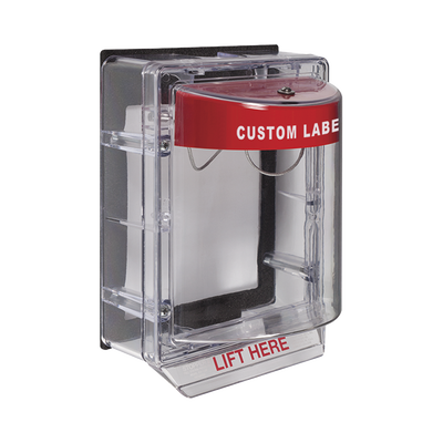 Cubierta Protectora de Policarbonato Serie Stopper II® , Con Bocina, Con Espaciador, Montaje Empotrado, Etiqueta Personalizada