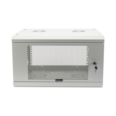 Gabinete de Pared de 6U con Puerta Perforada, 455 mm de Profundidad Total, Rack de 19'', Acero Reforzado Color Blanco