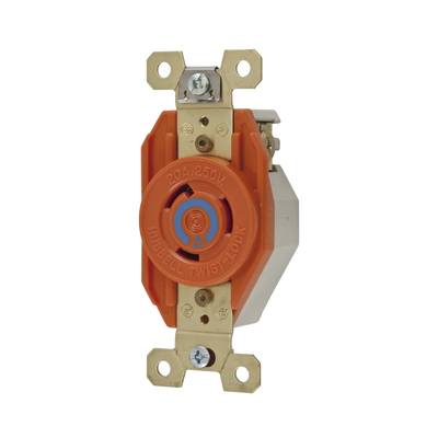 Receptáculo Sencillo de Media Vuelta / 20 A 250 V CA / 2 Polos 3 Hilos / Nema L6-20R