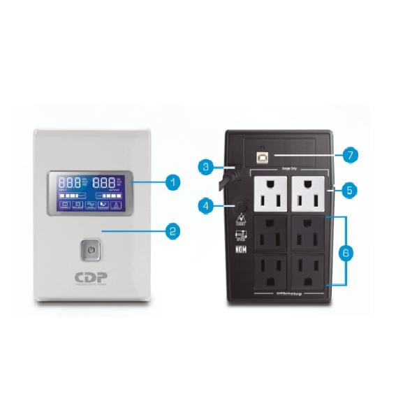 CDP R-SMART751 750VA/375W UPS INTERACTIVA AVR 10 SALIDAS, 560 JOULES, PROTECCION RJ45, LCD, SOFTWARE 120 VAC