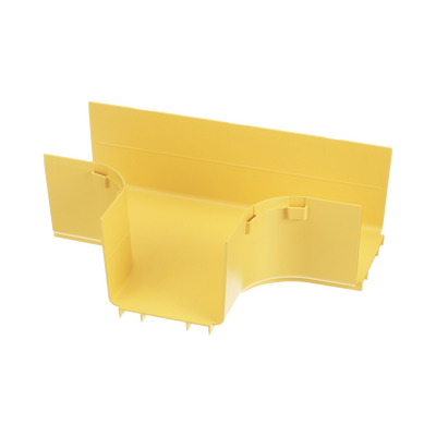 Accesorio en T Horizontal, Con Ángulos a 90º, Para Canaletas FiberRunner™ 4X4, Color Amarillo