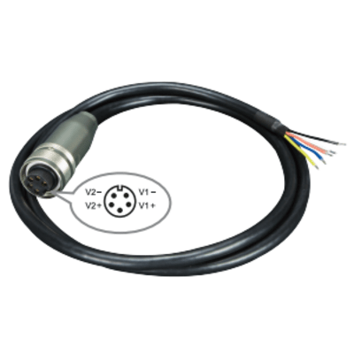 Cable de Alimentación de DC a M23 / Conector Hembra M23 de 5 Pines / Compatible con Switch Industrial M12 / Rango de Voltaje que Soporta 12 ~ 56V DC / Calibre 12 ~ 24 AWG