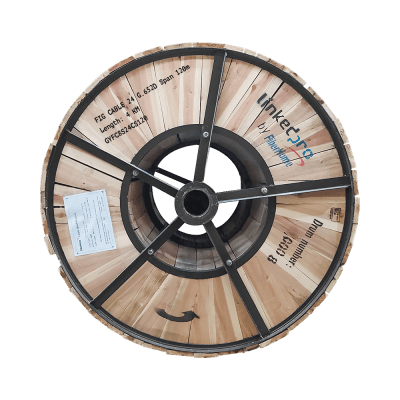 Carrete de 4 Kilómetros (2.49 Millas) de Fibra Óptica Aérea Figura 8 Armada Antirroedor G.652D, Monomodo de 24 Hilos, Exterior, Span 120, Loose Tube