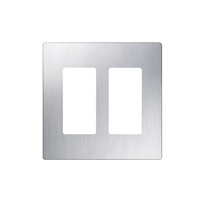 Tapa Color tipo metálico Satin para interruptor o dimmer Lutron, 2 gang, limpio y moderno
