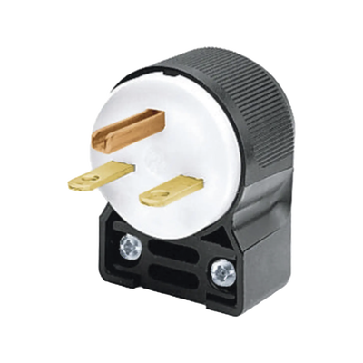 Clavija Entrada Recta En Angulo/ 15A 250V/ 2 Polos 3 Hilos/ Nema 6-15P/ Grado Industrial- Comercial.