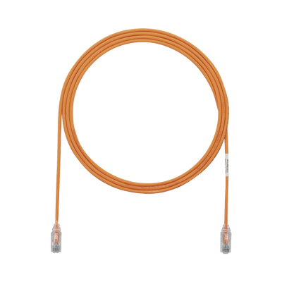 Cable de Parcheo TX6, UTP Cat6, Diámetro Reducido (28AWG), Color Naranja, 7ft 