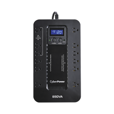 UPS de 850 VA/510 W, Topología Standby con Modo Ahorrador ECO, Entrada 120 Vca NEMA 5-15P, Con 12 Tomas NEMA 5-15R