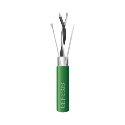 Bobina de 305 Metros / Cable 2 x 22 AWG / Color Verde / Blindado / Plenum / Trenzado para Aplicaciones de Transmisión de Datos a Alta Velocidad para Automatización, EIA-485, BACnet y otros Sistemas de Comunicación