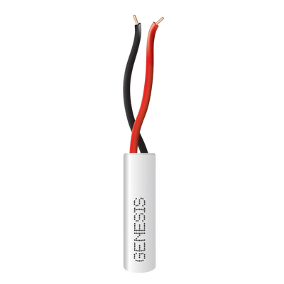 Bobina de 305 Metros (1000 Pies) / Alambre de Cobre 2 x 22 AWG / Tipo Alarmas CMR-CL3R / Riser / Color Blanco / Para Aplicaciones de Alarmas de Intrusión / Automatización
