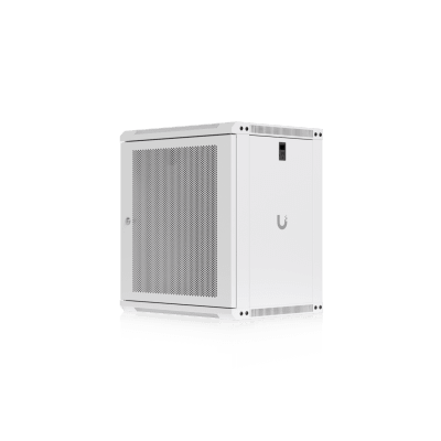 UACC Rack Cabinet 12U (550x 450 mm) - Gabinete Cerrado para Montaje en Pared con Puerta Frontal Perforada, Totalmente Ensamblado con Ventiladores Integrados y Paneles Removibles