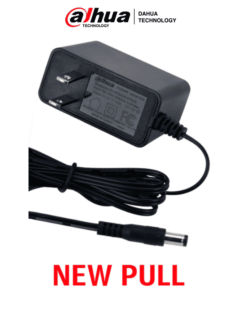 DAHUA FUENTEKIT -  Fuente de Poder de  12 Vcc 1.5 Amper NewPull / FCC, EN6236B/ Entrada de 100-240 VAC/ Protección de Sobre Corriente y Voltaje/ Cable de 1.5 Mts/ Especial para Camaras de CCTV