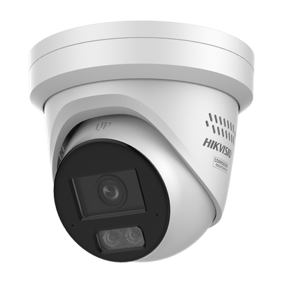 [Dual Light + ColorVu 3.0 + HikAI] Turret IP 8 Megapixel / Lente 2.8 mm / 30 mts IR + Luz Blanca / 2 Microfonos Integrados / Exterior IP67 / Estrobo Azul y Rojo / WDR 130 dB / ACUSENSE 3.0 / Metal / NEMA 4X / ACUSEARCH