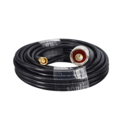 Cable Coaxial 10 Metros / Baja Pérdida / Diámetro 5 mm / Impedancia 50 Ω / Apantallamiento >90dB / Operación 5-3000 MHz / Conectores N y SMA Macho / Compatible NX9775 NX9776 NX9783