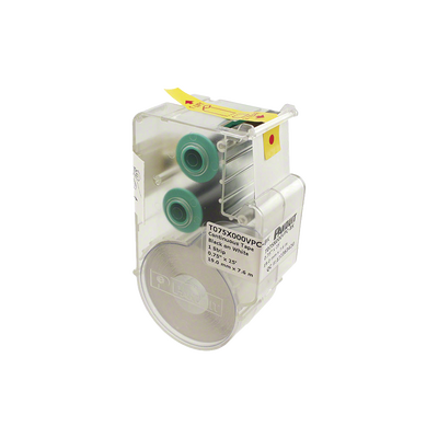 Casete de Etiquetas de Vinilo de Cinta Continua, Color Negro Sobre Blanco, Uso Interior/Exterior, 19.05 mm de Ancho x 7.6 Metros (24.93 Pies) de Largo