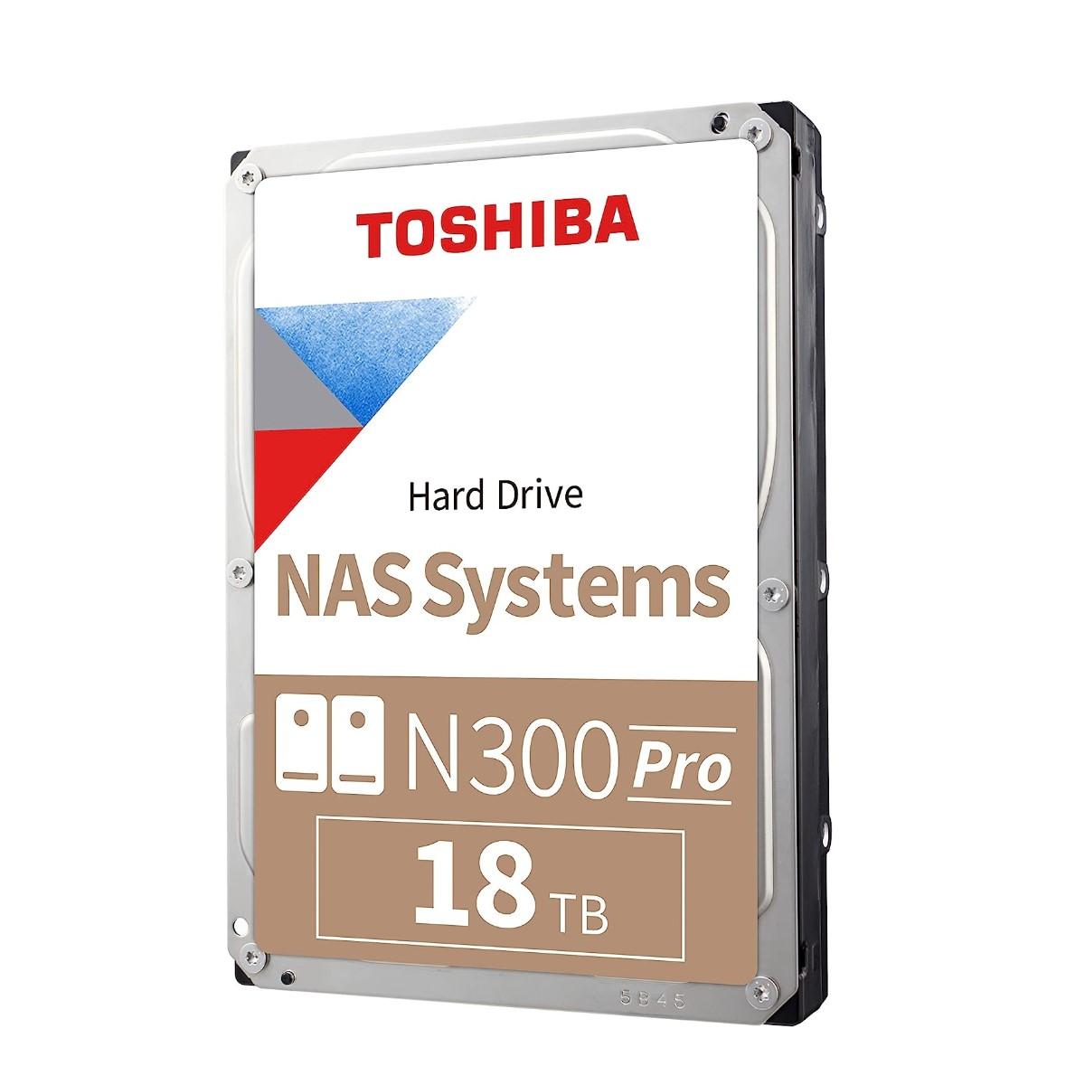 DISCO DURO INTERNO TOSHIBA N300 PRO 18TB 3.5" NAS SATA 7200RPM 512MB (HDWG51JXZSTB)