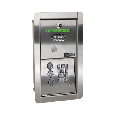 Audioportero Telefónico DKS Con Directorio / 100 Números Telefónicos / Control Para 2 Puertas / Gabinete Para Empotrar / Marcación a 16 Digitos / Linea análoga o digital 