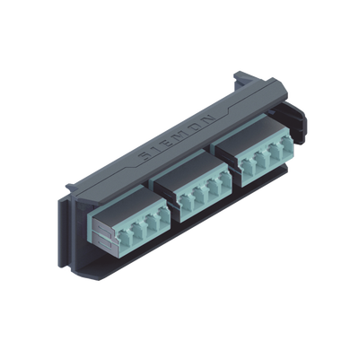 Placa Acopladora LightVerse, 6 Conectores Dúplex LC/UPC Shuttered, Acepta hasta 12 Fibras Multimodo OM3 y OM4