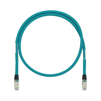Patch Cord Cat5e de Grado Industrial 600V, Blindado SF/UTP, Calibre 24 AWG, Color Aqua, 2 Metros (6.56 Pies)