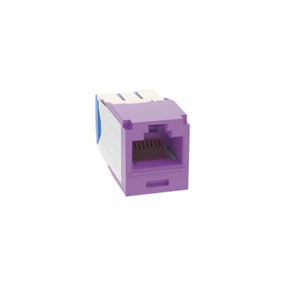 Conector Jack RJ45 Estilo TG, Mini-Com, Categoría 6A, de 8 Posiciones y 8 Cables, Color Violeta