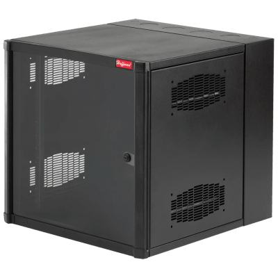 Gabinete AccessPlus de Montaje en Pared de 19in, Rieles Numerados y Roscados #10-32, Puerta con Ventana de Seguridad, 600 mm de Ancho, 762 mm de Profundidad, 26 UR, Color Negro