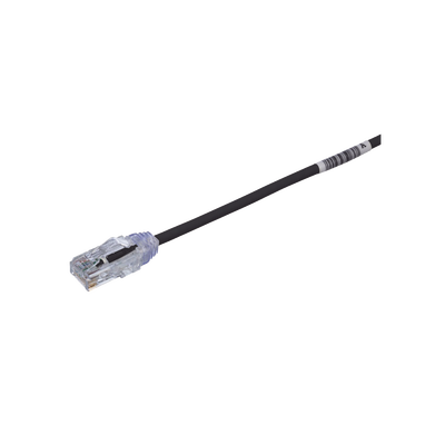 Cable de Parcheo TX6, UTP Cat6, Diámetro Reducido (28AWG), Color Negro, 15.2 cm (6 pulgadas)
