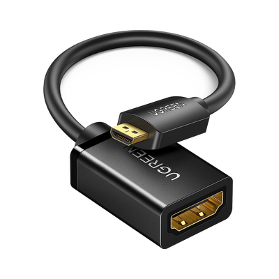 Adaptador Micro HDMI a HDMI (HDMI Tipo D) / 18Gbps / 4K@60Hz / HDR / Tecnología 3D / ARC / Carcasa PC+ABS / HDCP / Longitud de 22 cm (8.66 pulgadas)