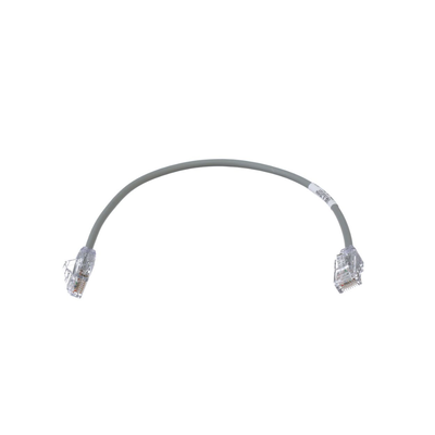 Cable de Parcheo TX6, UTP Cat6, Diámetro Reducido (28AWG), Color Gris, 1ft 