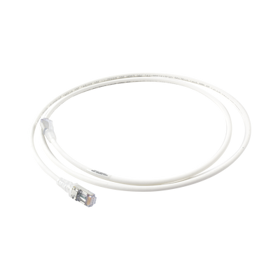 Patch Cord Skinny Cat6A Blindado S/FTP, 1.52 Metros (5 Pies), Diámetro Reducido 28 AWG, Color Blanco