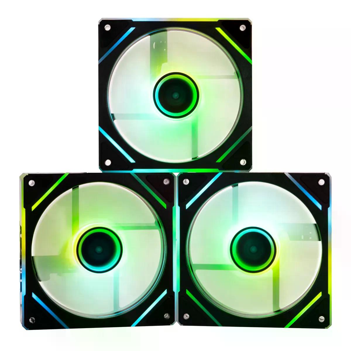 VENTILADOR NACEB GAMING NA 0650N 3X 120MM 1400RPM ARGB NEGRO