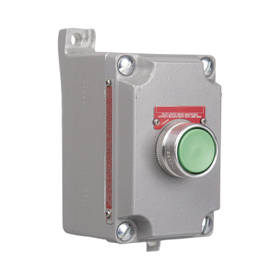 Estación de Control de Un Solo Botón Pulsador de Contacto Momentáneo/ Color Rojo (Stop) / Uso en Áreas Clasificadas.