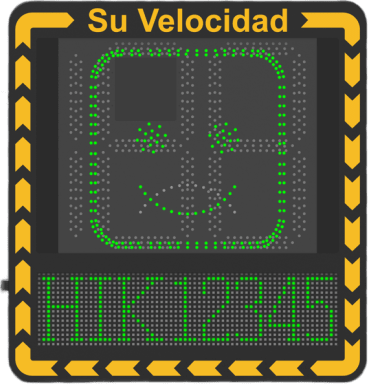 Radar de Velocidad/ Pantalla LED / Detección de Velocidad en Tiempo Real / Rango de Detección de 100 m / Hasta 32 Objetivos Detectados / IP66 / Compatible con Wi-Fi y Ethernet