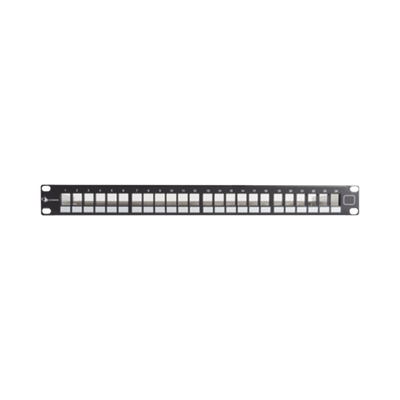 Patch Panel UTP Keystone de 24 Puertos Modular (Vacío), Plano, 1UR, Compatible con Jacks Keystone UTP Z-MAX y MAX