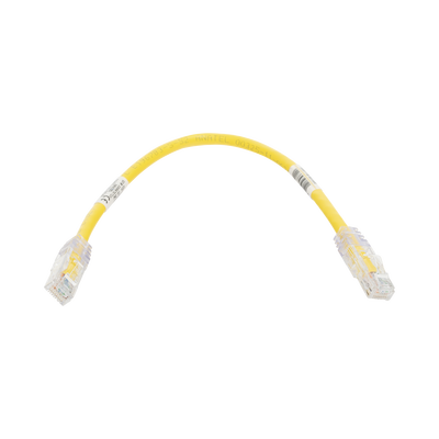 Cable de Parcheo TX6, UTP Cat6, 24 AWG, CM, Color Amarillo, 0.3 Metros (1 Pie)