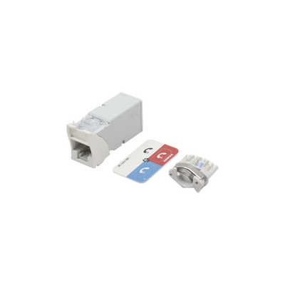 Jack Z-Max Cat6A, UTP, Montaje Híbrido en Placa de Pared (Plano y Angulado), Color Blanco, Versión Bulk (Sin Empaque Individual)