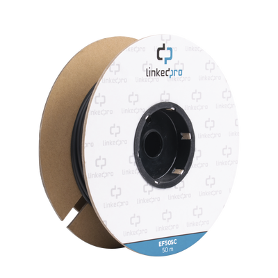 Carrete de Fibra Óptica Monomodo con Conectores SC-SC Duplex, Reforzada con Kevlar, de 50 Metros (164.04 Pies), Para Instalaciones Subterráneas por Tubería