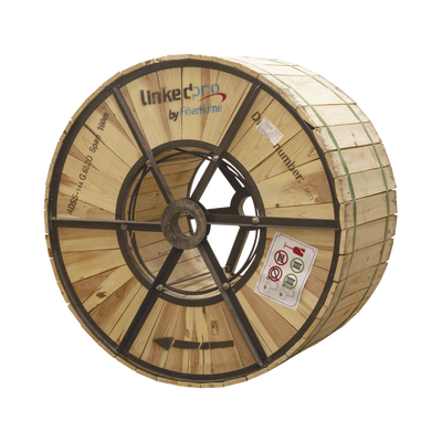 Carrete de 4 km de Fibra Óptica Aérea (ADSS) G.652D, Monomodo de 144 Hilos, Exterior, Span 100, Loose Tube