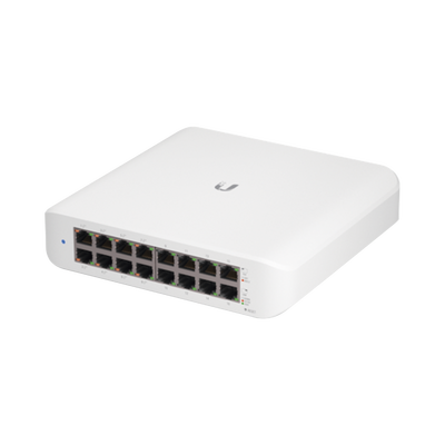 Switch UniFi Lite Administrable PoE de 16 Puertos 10/100/1000 Mbps (8 puertos 802.3af/at), 45 W 