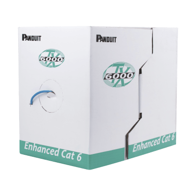 Bobina de Cable UTP 305 m. de Cobre, TX6000™ PanNet, Reelex, Azul, Categoría 6 Mejorado (23 AWG), LSZH (Bajo Humo, Cero Halógenos), de 4 pares