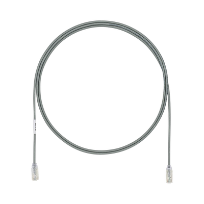 Cable de Parcheo UTP Cat6A, CM/LSZH, Diámetro Reducido (28AWG), Color Gris, 2.44 Metros (8 Pies)