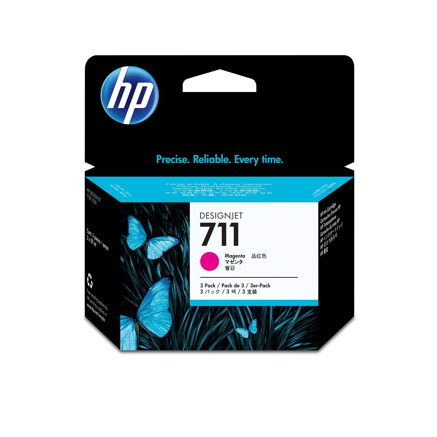 TINTA HP CZ135A 711 MAGENTA 3-PACK CZ135A