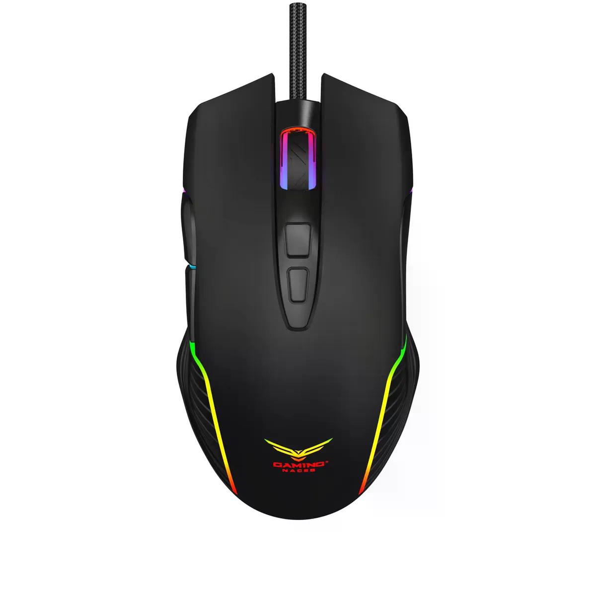 MOUSE GAMER NACEB OBELISK ALAMBRICO OPTICO 3.600DPI USB A NEGRO