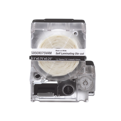 Casete de 200 Etiquetas Autolaminadas de 25.4 x 38.1 mm (1 x 1.5 Pulgadas), para Cables de 3.1 a 7 mm (0.12 a 0.28 Pulgadas) de Diámetro, Área de Impresión Color Blanco