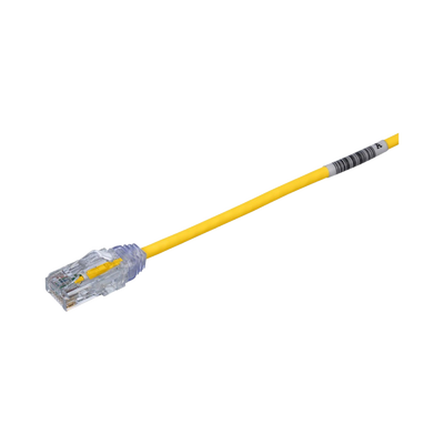 Cable de Parcheo TX6, UTP Cat6, Diámetro Reducido (28AWG), Color Amarillo, 20ft 