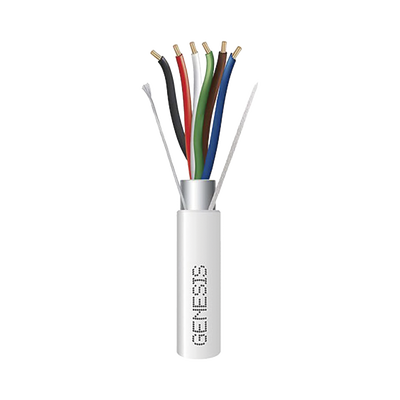 Carrete de 305 Metros (1000 Pies) / Cable de Cobre / 6 x 18 AWG / Plenum / Color Blanco / Blindado / Para Aplicaciones de Alarmas de Intrusión / Control de Acceso / Automatización / Interfonos y Tv Porteros